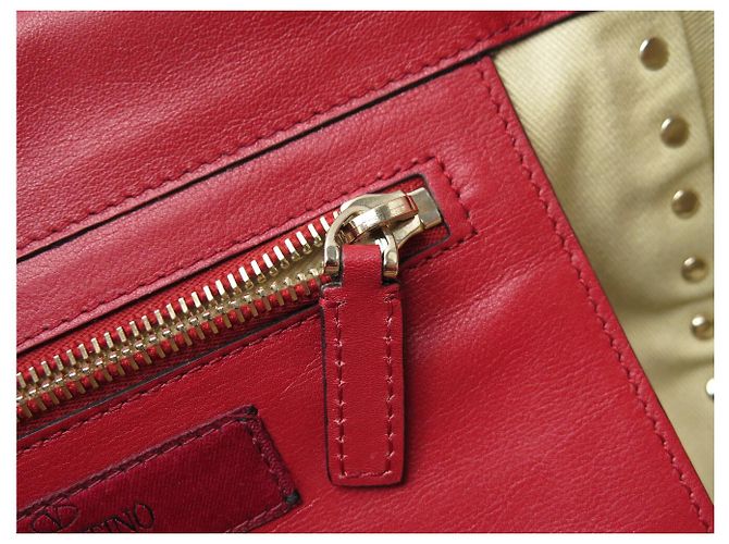BORSA A MANO VALENTINO ROCKSTUD IW2B0037BOL IN PELLE ROSSA BORSA A TRACCOLLA - vista 8
