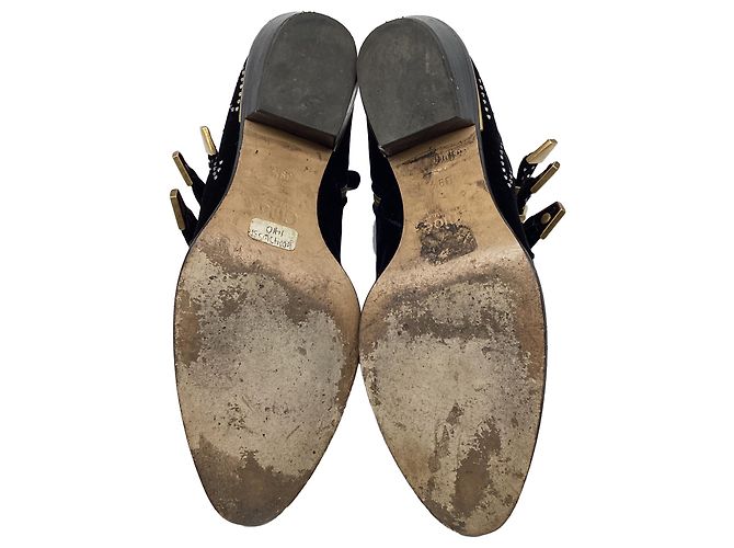 Stivaletti Chloé Susanna con borchie in velluto nero - vista 10