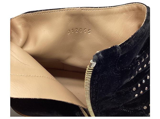 Stivaletti Chloé Susanna con borchie in velluto nero - vista 6