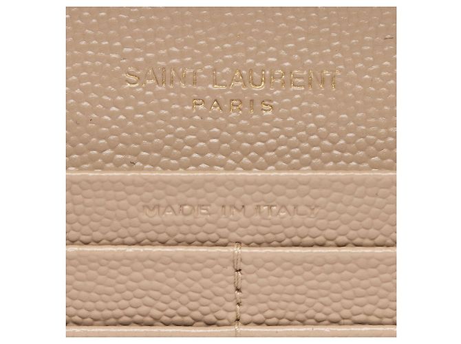 Portefeuille Monogramme Saint Laurent Matelassé Grain de Poudre Marron Beige - vue 6