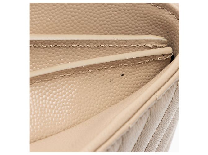 Portefeuille Monogramme Saint Laurent Matelassé Grain de Poudre Marron Beige - vue 8