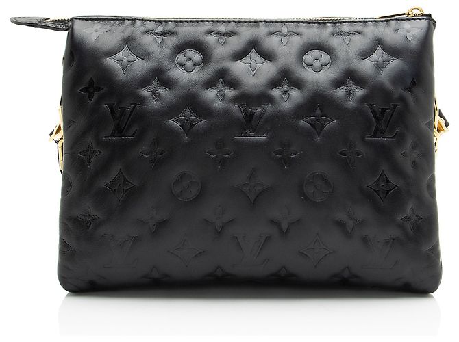Borsa a tracolla Coussin PM in pelle di agnello con Monogram in rilievo Louis Vuitton Nero - vista 3