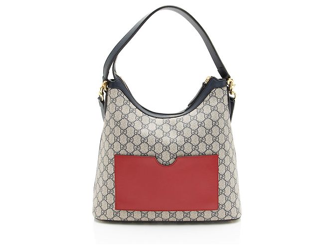 Gucci GG Supreme Linea A Hobo Blu - vista 3