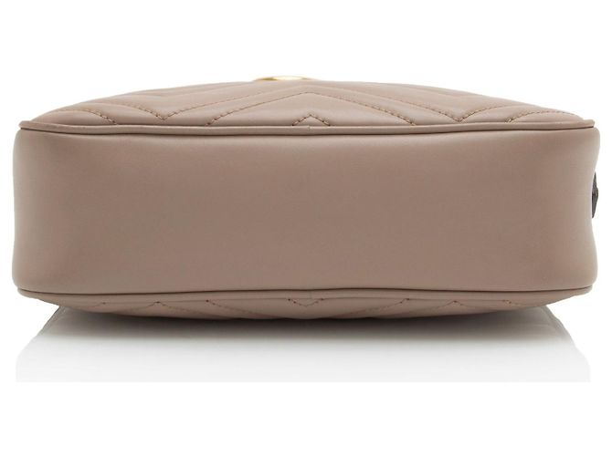 Bolso pequeño GG Marmont de piel matelassé Gucci Castaño Beige - vista 4