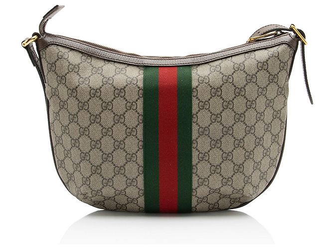 Borsa a tracolla media Gucci GG Supreme Ophidia Marrone Beige - vista 3