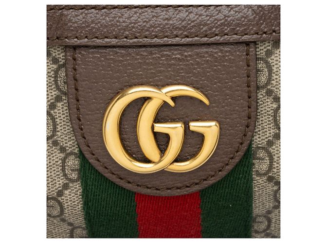 Borsa a tracolla media Gucci GG Supreme Ophidia Marrone Beige - vista 9
