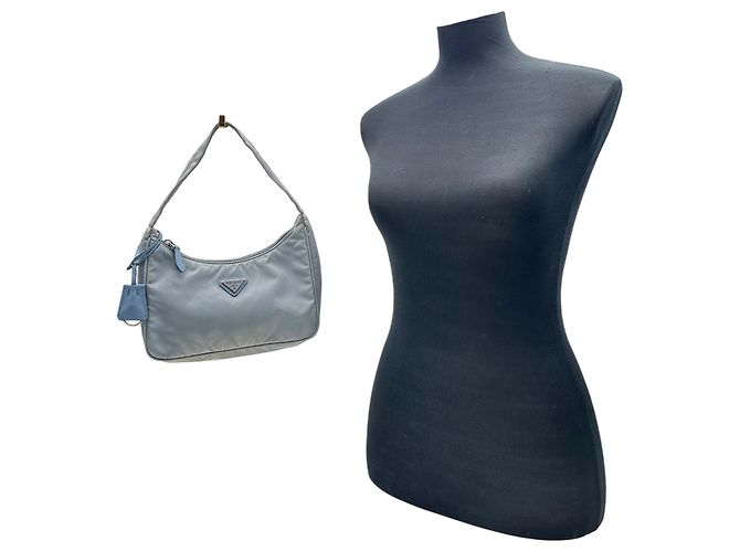 Borse Hobo in tessuto Re-Nylon Prada Blu - vista 2