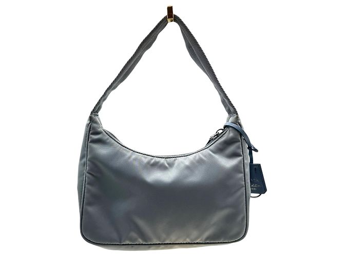 Borse Hobo in tessuto Re-Nylon Prada Blu - vista 3