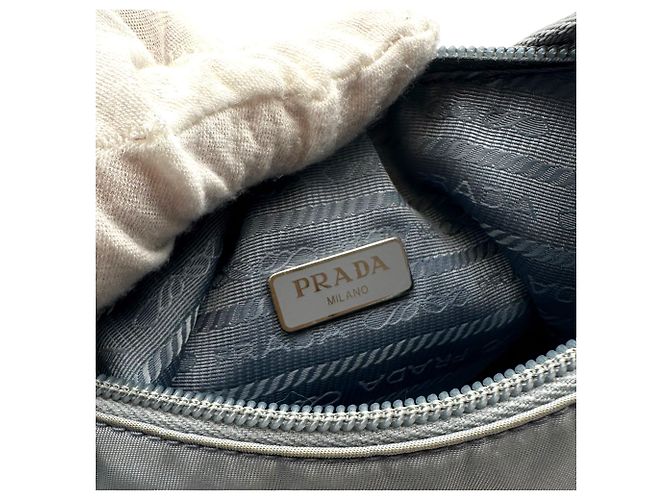 Borse Hobo in tessuto Re-Nylon Prada Blu - vista 6