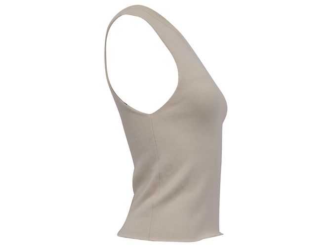 Autre Marque Extreme Cashmere X n°108 One-Shoulder Top aus cremefarbenem Kaschmir Weiß Roh - Ansicht 3