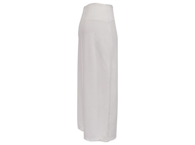 Autre Marque Falda midi Leset con abertura lateral en viscosa blanca Blanco Crudo - vista 2