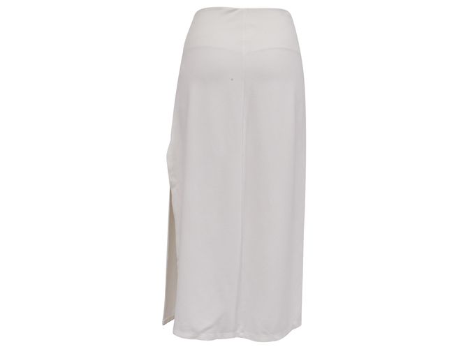 Autre Marque Falda midi Leset con abertura lateral en viscosa blanca Blanco Crudo - vista 3