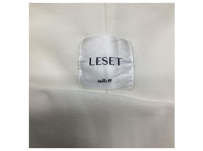 Autre Marque Falda midi Leset con abertura lateral en viscosa blanca Blanco Crudo - vista 5