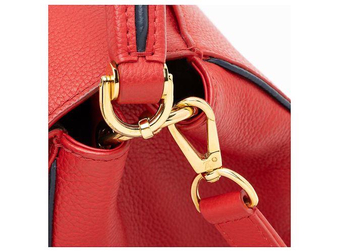 Borsa Satchel Double V Louis Vuitton in pelle di vitello e canvas Monogram Rosso - vista 10