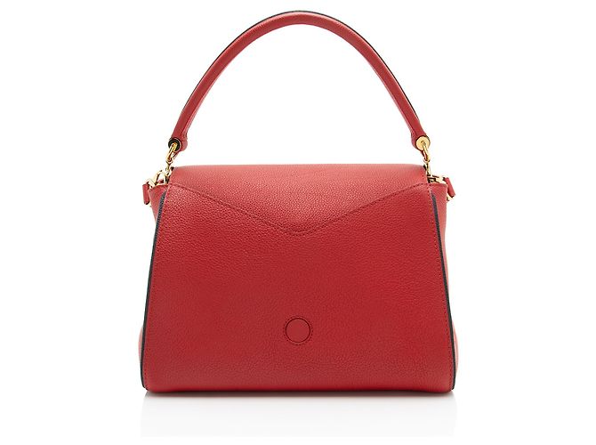 Borsa Satchel Double V Louis Vuitton in pelle di vitello e canvas Monogram Rosso - vista 3