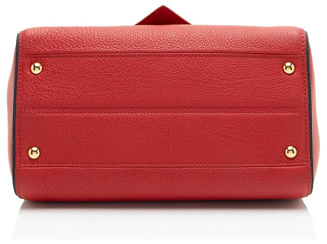 Borsa Satchel Double V Louis Vuitton in pelle di vitello e canvas Monogram Rosso - vista 4