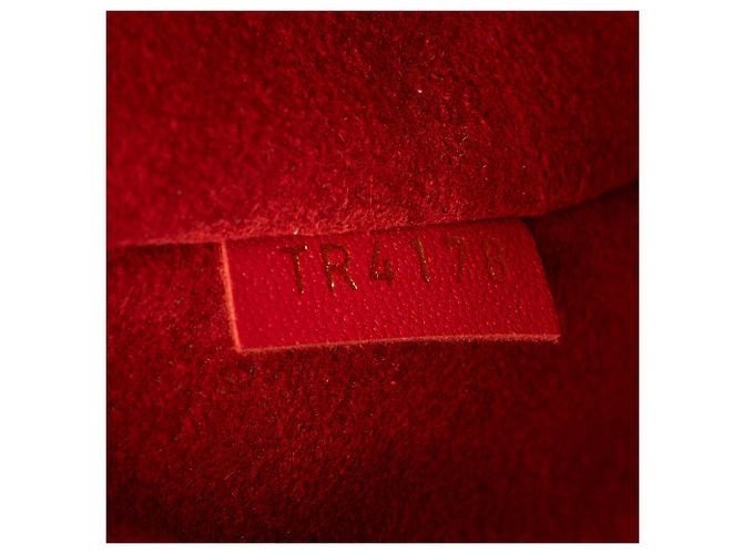 Borsa Satchel Double V Louis Vuitton in pelle di vitello e canvas Monogram Rosso - vista 6