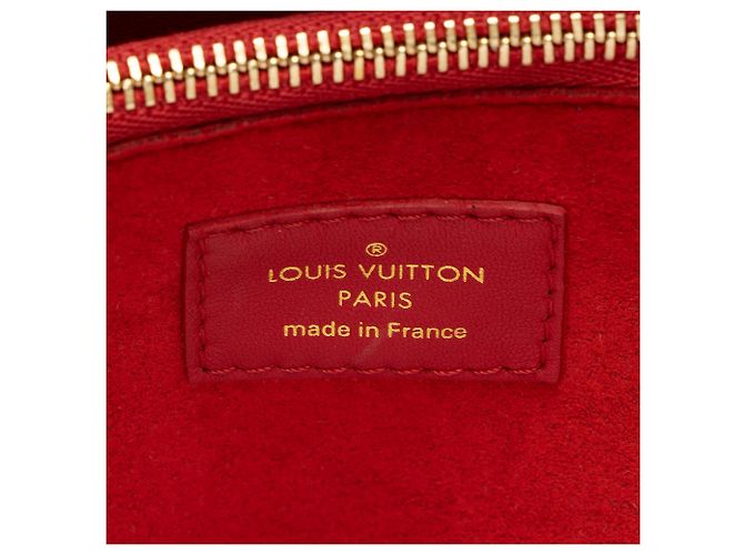 Borsa Satchel Double V Louis Vuitton in pelle di vitello e canvas Monogram Rosso - vista 8