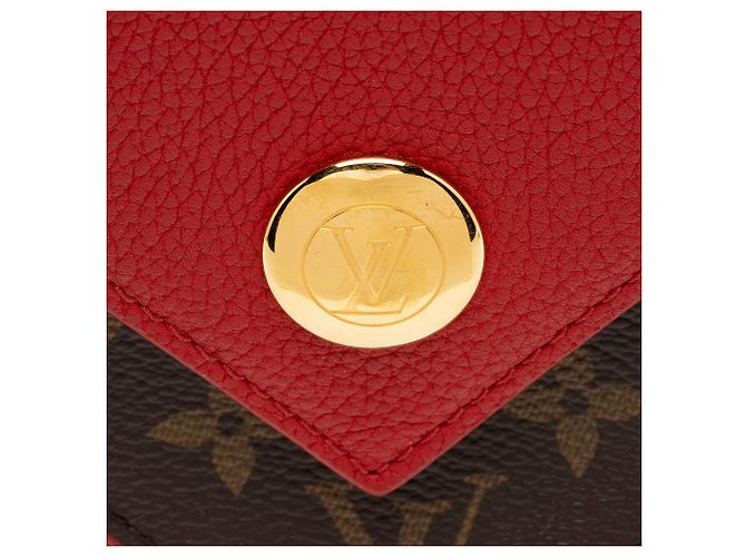 Borsa Satchel Double V Louis Vuitton in pelle di vitello e canvas Monogram Rosso - vista 9