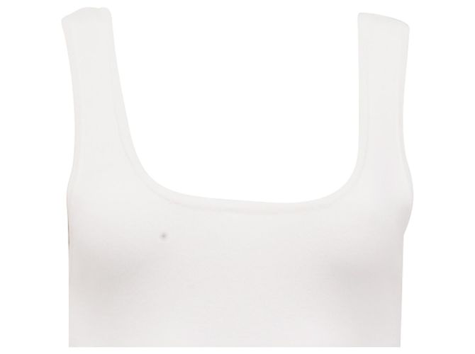 Autre Marque Vestido curto evasê sem mangas The Upside em algodão branco Cru - vista 2