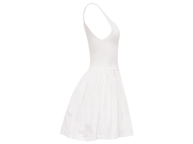 Autre Marque Vestido curto evasê sem mangas The Upside em algodão branco Cru - vista 3
