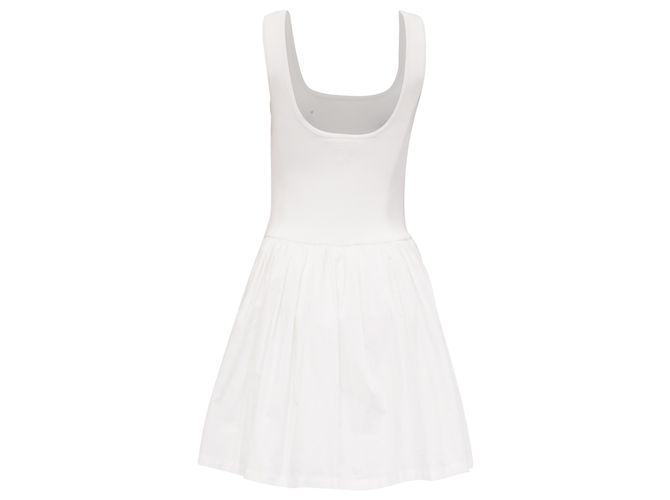 Autre Marque Vestido curto evasê sem mangas The Upside em algodão branco Cru - vista 4