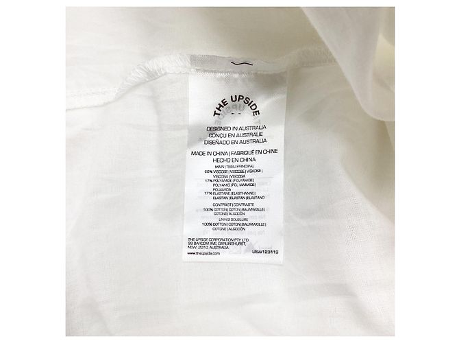Autre Marque Vestido curto evasê sem mangas The Upside em algodão branco Cru - vista 7
