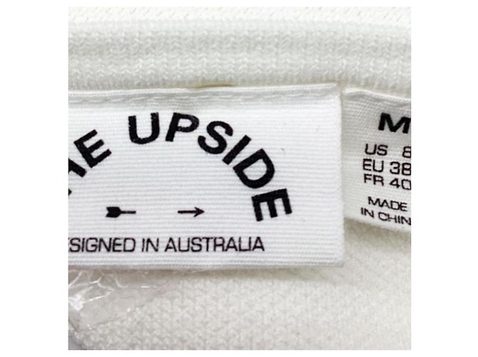 Autre Marque Vestido curto evasê sem mangas The Upside em algodão branco Cru - vista 8