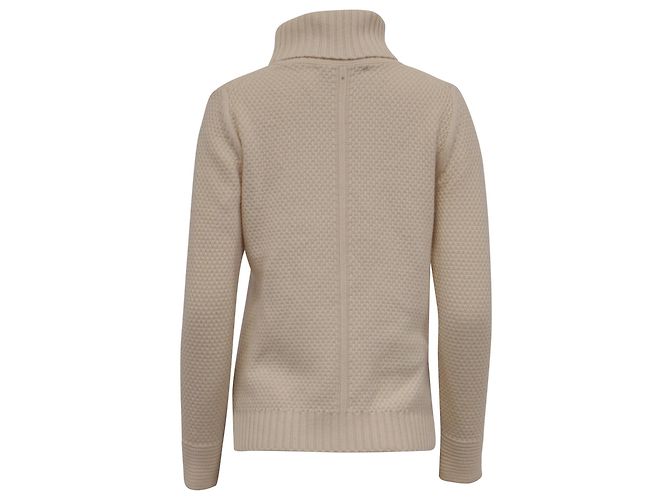 Autre Marque Kaschmir-Rollkragenpullover mit Totenkopf-Motiv in Cream Cashmere Weiß Roh - Ansicht 4
