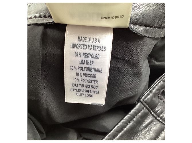 Pantaloni Agolde a vita alta e gamba dritta in pelle nera - vista 4