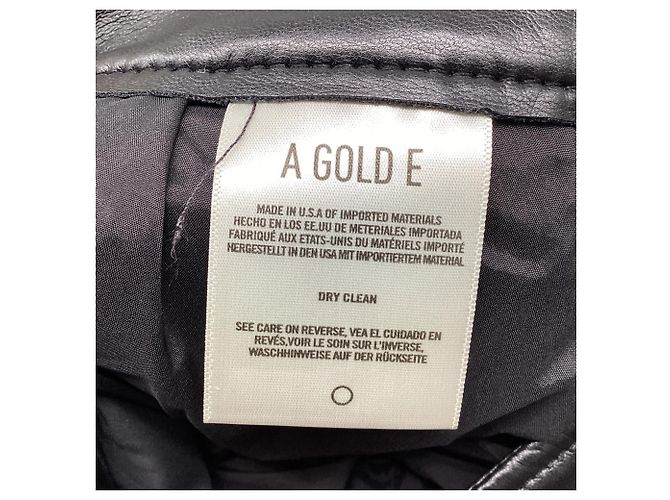 Pantaloni Agolde a vita alta e gamba dritta in pelle nera - vista 5