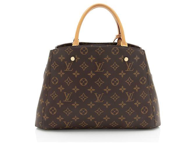 Borsa Tote Louis Vuitton Monogram Canvas Montaigne MM Marrone - vista 3