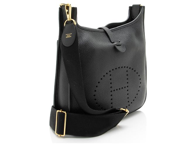 Hermès Borsa a tracolla Hermes Taurillon Clemence Evelyne III PM Nero - vista 2