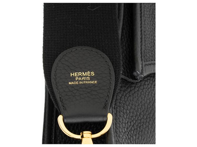 Hermès Borsa a tracolla Hermes Taurillon Clemence Evelyne III PM Nero - vista 9