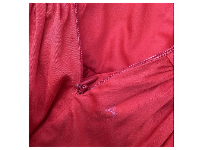 Autre Marque Vestido midi palabra de honor Tove en algodón rojo Roja - vista 6