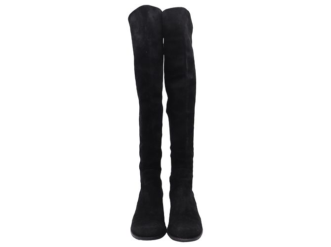 Stivali sopra il ginocchio Stuart Weitzman Reserve in camoscio nero - vista 2