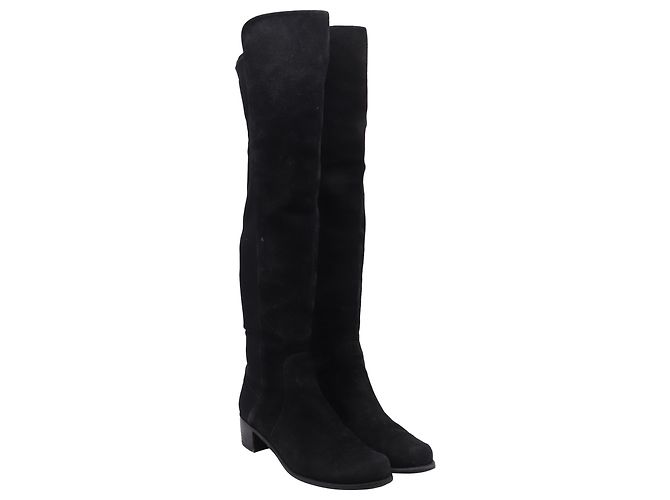Stivali sopra il ginocchio Stuart Weitzman Reserve in camoscio nero - vista 3