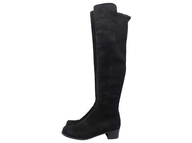 Stivali sopra il ginocchio Stuart Weitzman Reserve in camoscio nero - vista 4