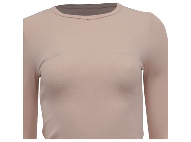 Autre Marque Éterne Langarmshirt aus Rippstrick aus hellrosa Baumwolle Pink - Ansicht 2