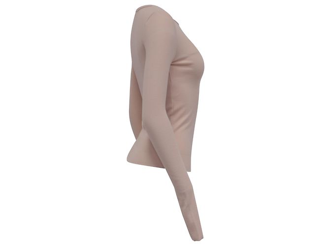 Autre Marque Éterne Langarmshirt aus Rippstrick aus hellrosa Baumwolle Pink - Ansicht 3