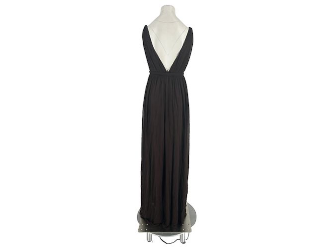 Tory Burch Vestido fluido marrón con cinturón Castaño - vista 2