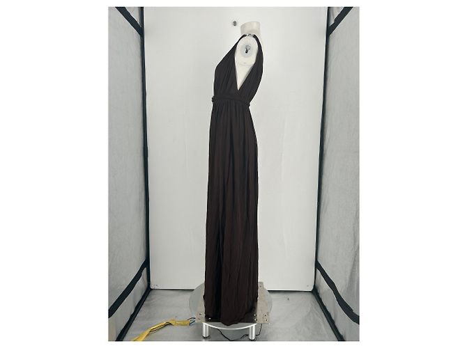 Tory Burch Vestido fluido marrón con cinturón Castaño - vista 3