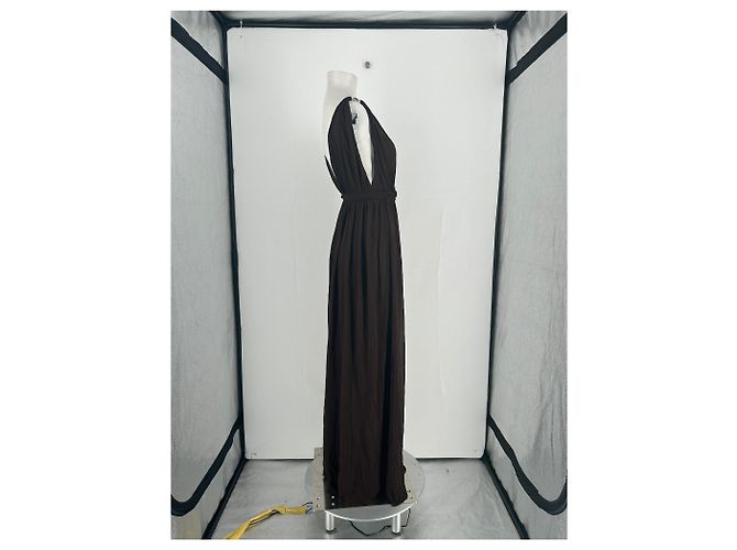 Tory Burch Vestido fluido marrón con cinturón Castaño - vista 4