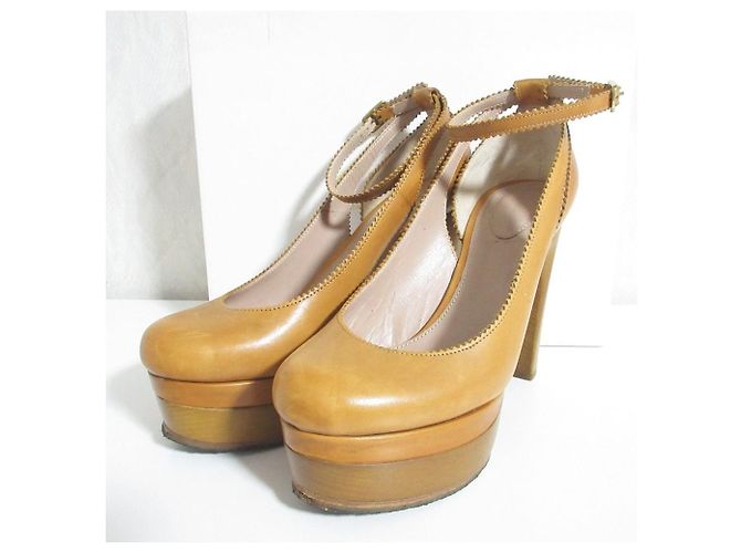 Chloé Chloe Leder-Pumps mit Holzsohle und hohem Absatz Braun - Ansicht 12