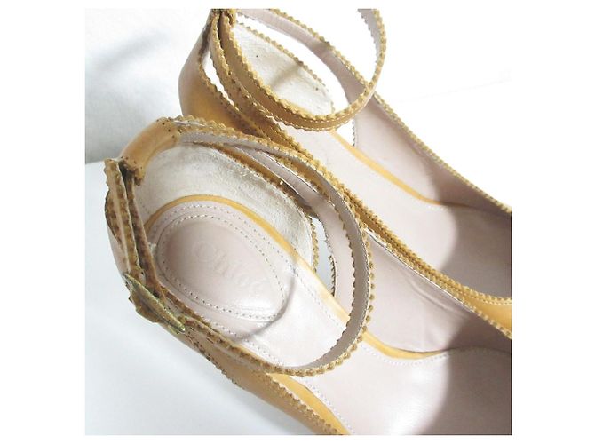 Chloé Chloe Leder-Pumps mit Holzsohle und hohem Absatz Braun - Ansicht 5