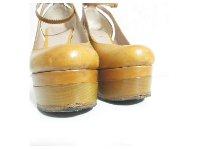 Chloé Chloe Leder-Pumps mit Holzsohle und hohem Absatz Braun - Ansicht 8