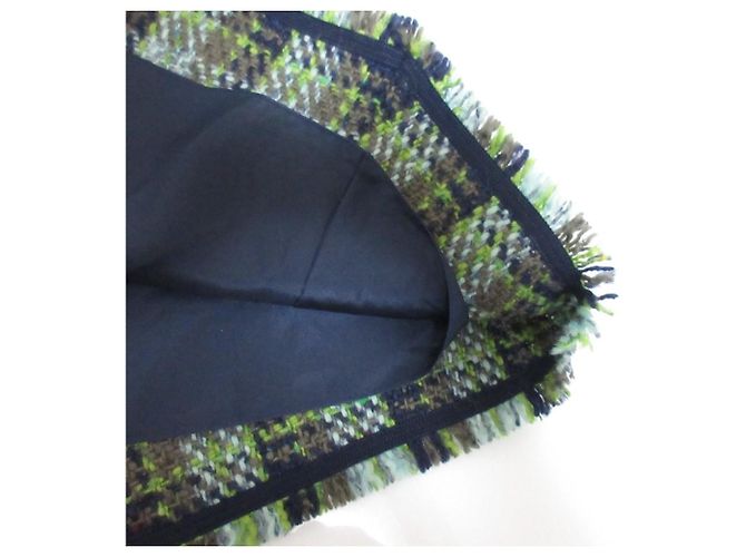Autre Marque Falda de tweed a cuadros con flecos Drawer Azul Azul claro - vista 7