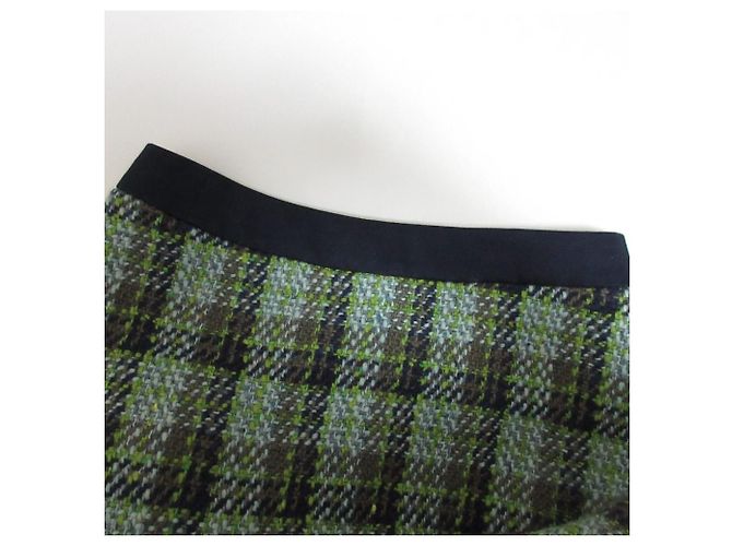 Autre Marque Falda de tweed a cuadros con flecos Drawer Azul Azul claro - vista 8