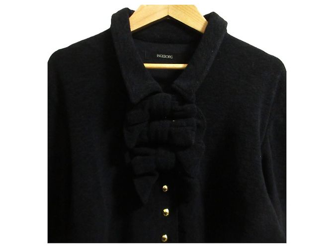 Autre Marque INGEBORG Strick 2-Way Jackenkleid Ensemble Schwarz - Ansicht 6