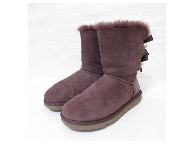 Autre Marque Stivali in pelle di pecora UGG BAILEY BOW Porpora - vista 2